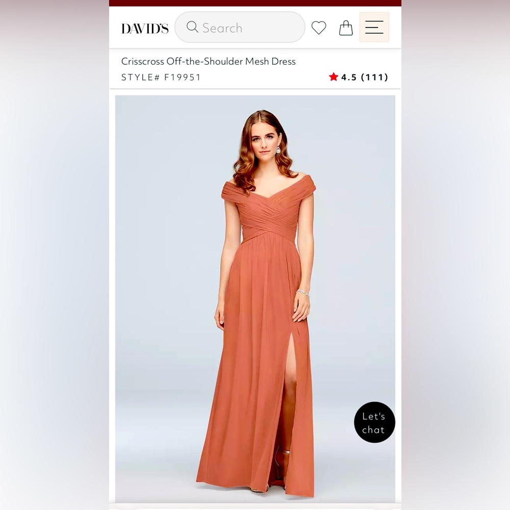 NWT Never worn, Coral reef color crisscross off-the-shoulder mesh - size 10